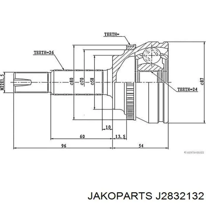 4341012530 Toyota junta homocinética exterior delantera