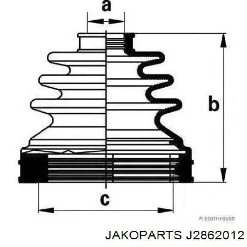 J2862012 Jakoparts Fuelle exterior del eje de transmisión trasero