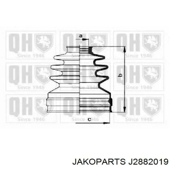 J2882019 Jakoparts fuelle, árbol de transmisión delantero interior