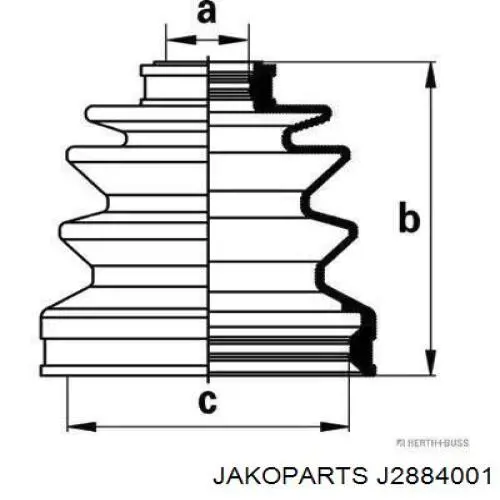 Fuelle transmisión delantero exterior Jakoparts J2884001 precio, desde 10,19 EUR