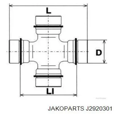 J2920301 Jakoparts cruceta de árbol de cardán trasero