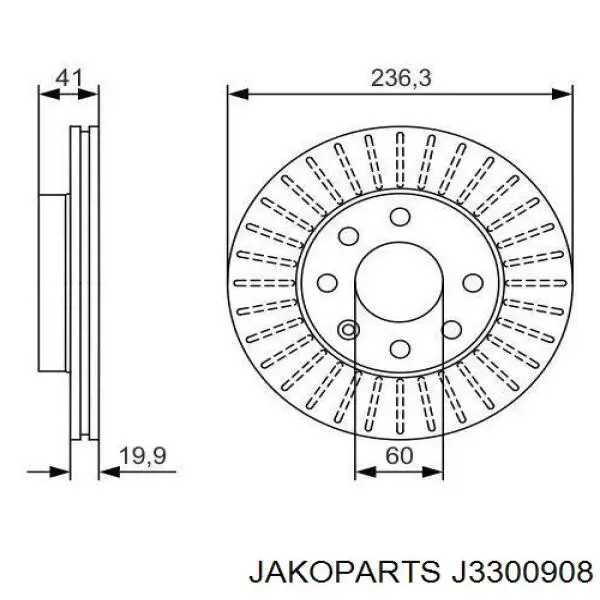 Freno de disco delantero Opel Astra 51, 52, F35, M35