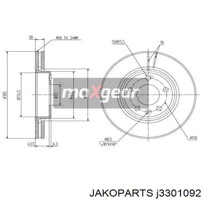 Freno de disco delantero Renault Trafic 2 FL