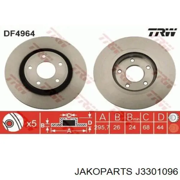 Frenos delanteros Jakoparts J3301096 precio, desde 44,29 EUR