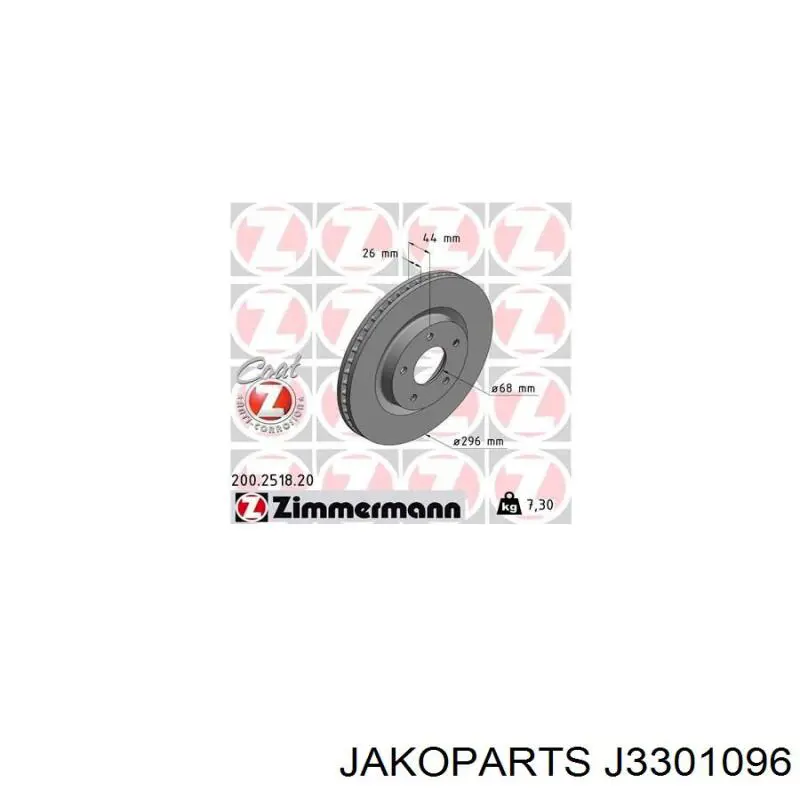 Disco de freno J3301096 Jakoparts