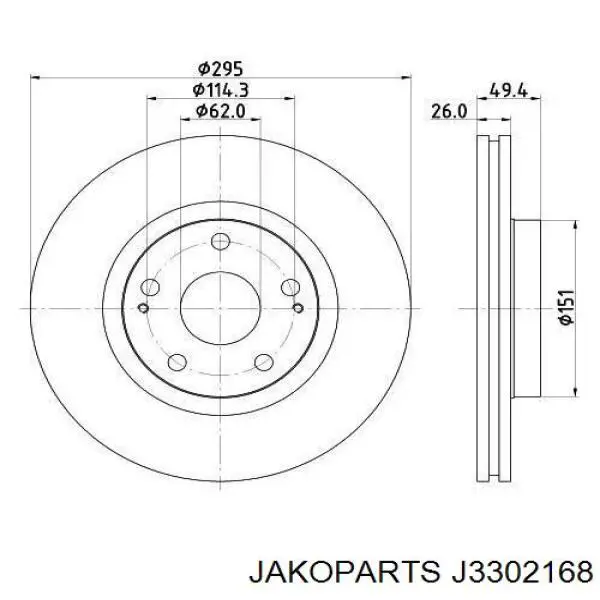 Freno de disco delantero Toyota Prius NHW20