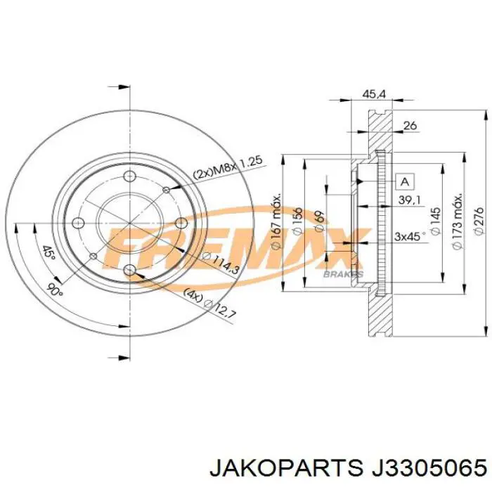 Frenos delanteros Jakoparts J3305065 precio, desde 51,46 EUR