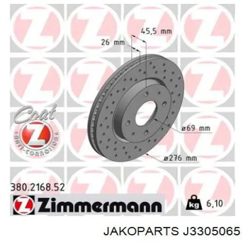 Frenos delanteros Jakoparts J3305065 precio, desde 51,46 EUR