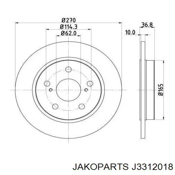 Disco de freno trasero Toyota Auris E15