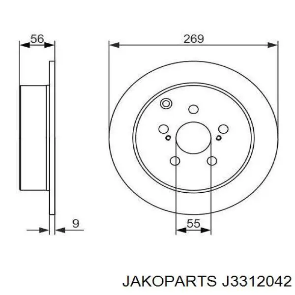 Disco de freno trasero Toyota Prius NHW20