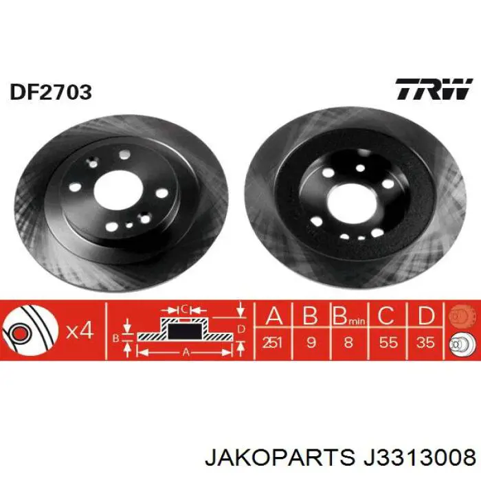 Disco de freno trasero Mazda 323 BG