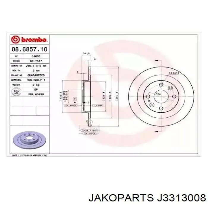 Disco de freno trasero Mazda 323 BG