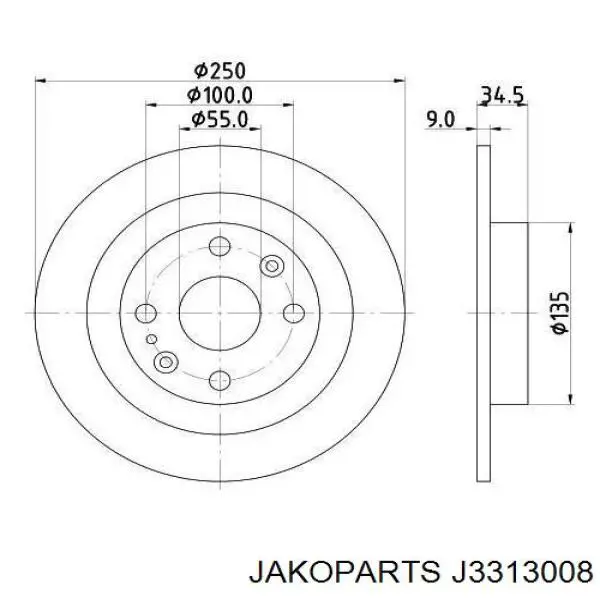 Disco de freno trasero Mazda 323 BG