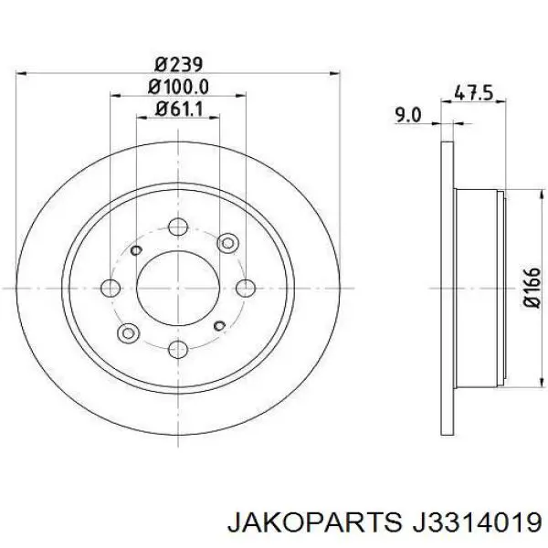 Frenos traseros Jakoparts J3314019