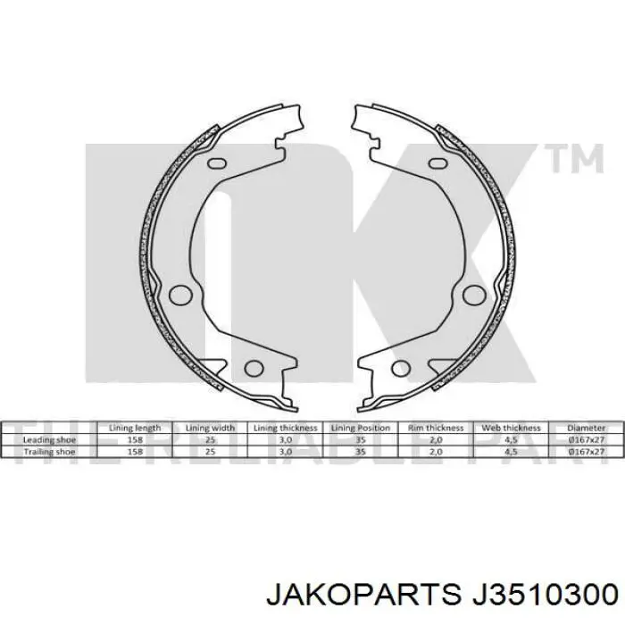 Zapatas de freno de tambor traseras Jakoparts J3510300 precio, desde 33,41 EUR