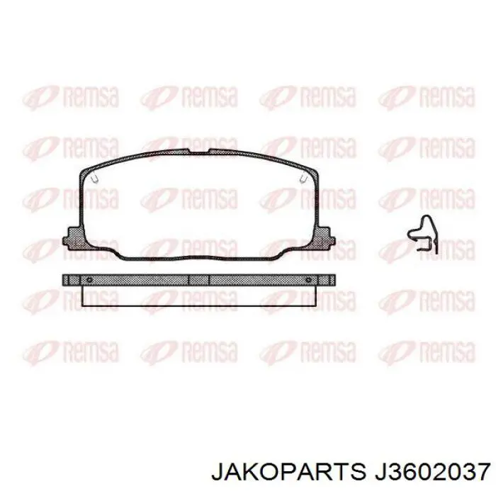 J3602037 Jakoparts pastillas de freno delanteras