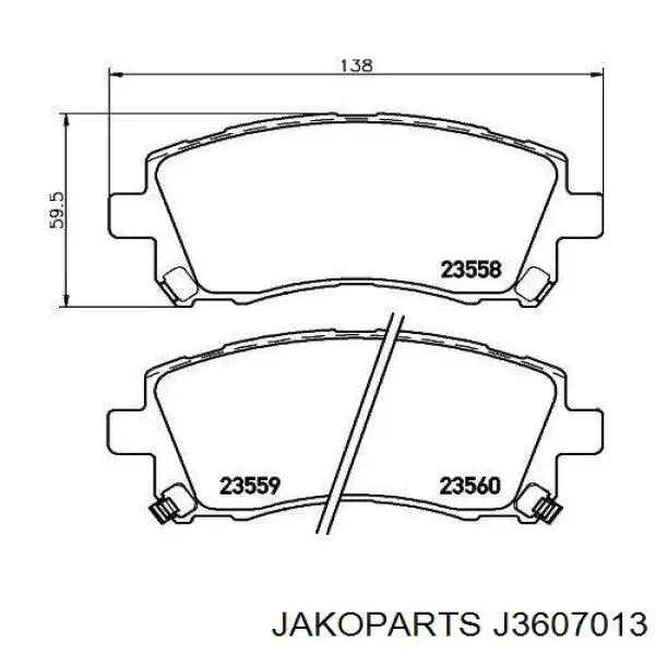 J3607013 Jakoparts pastillas de freno delanteras