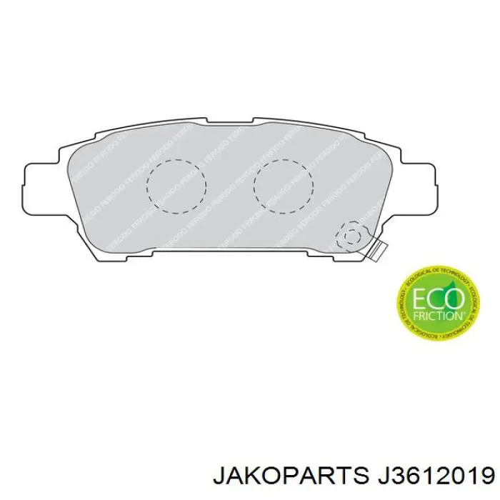 J3612019 Jakoparts pastillas de freno traseras