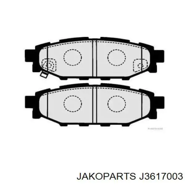 Pastillas de freno traseras JAKOPARTS J3617003