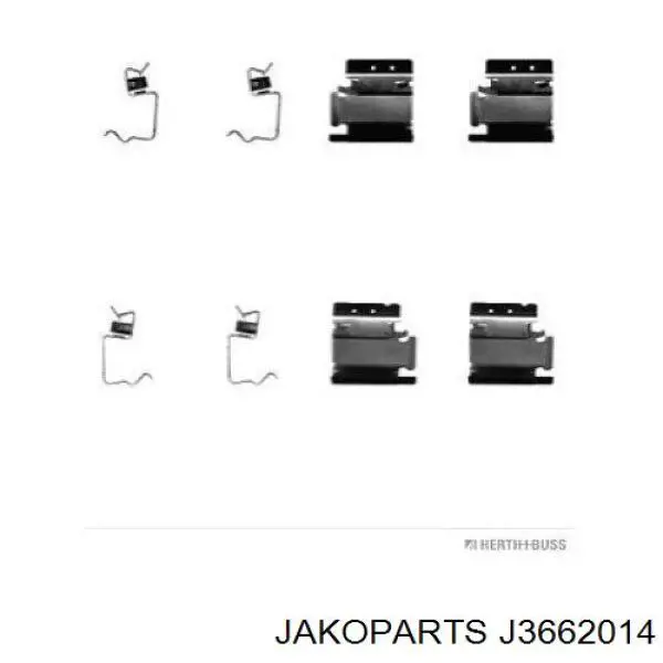 J3662014 Jakoparts conjunto de muelles almohadilla discos delanteros