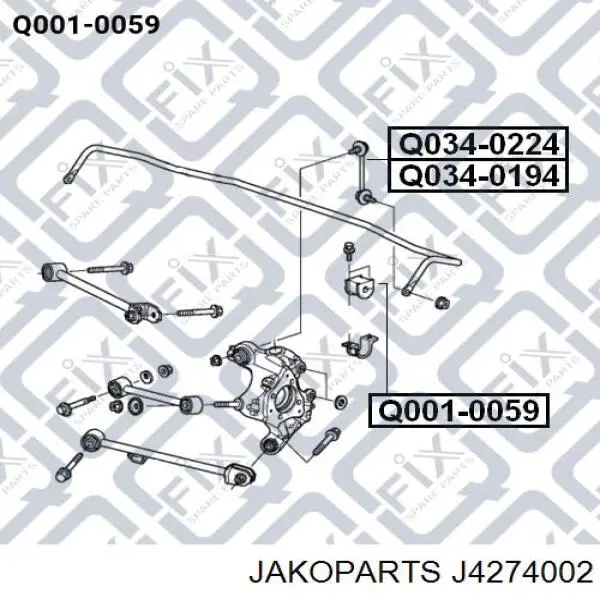 J4274002 Jakoparts casquillo de barra estabilizadora trasera