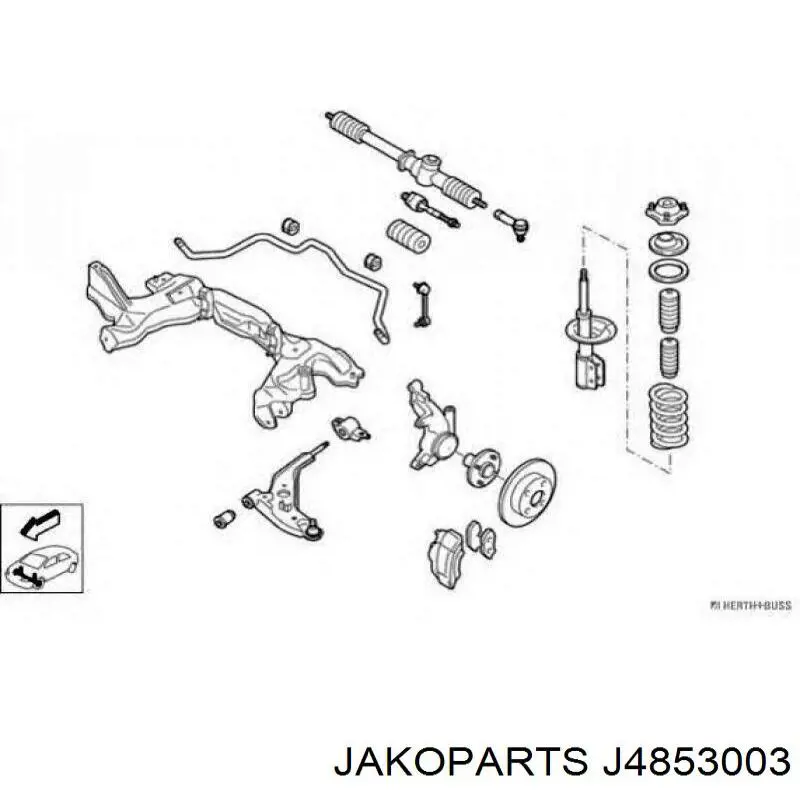 J4853003 Jakoparts barra de acoplamiento