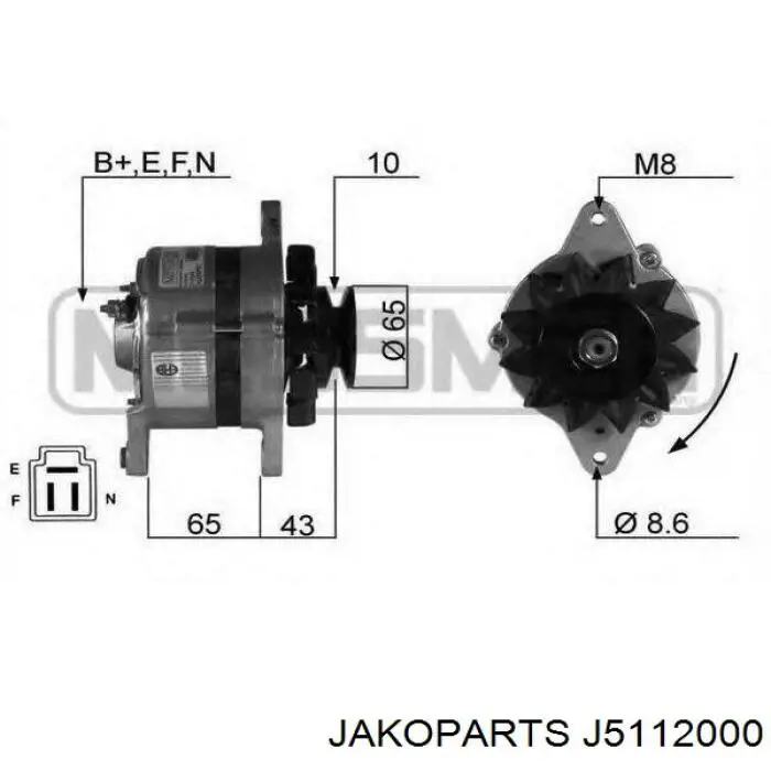 J5112000 Jakoparts alternador