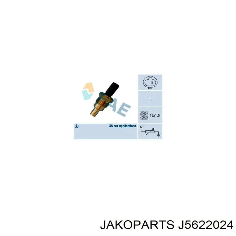 Sensor de temperatura del motor Jakoparts J5622024
