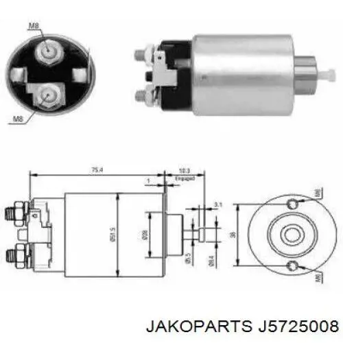 J5725008 Jakoparts Relé de bujías incandescentes