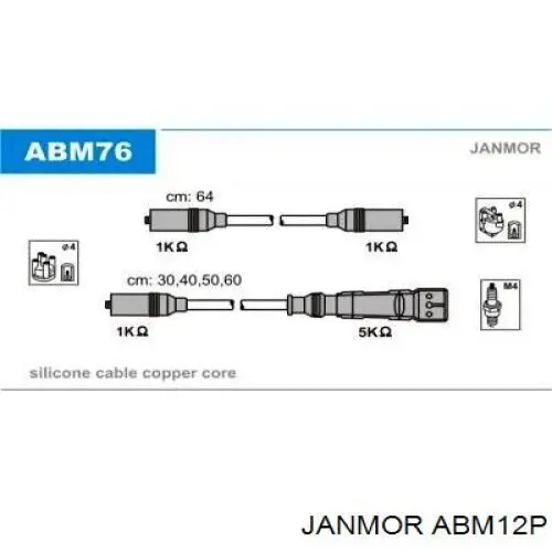 ABM12P Janmor Cables de alta tensión, juego
