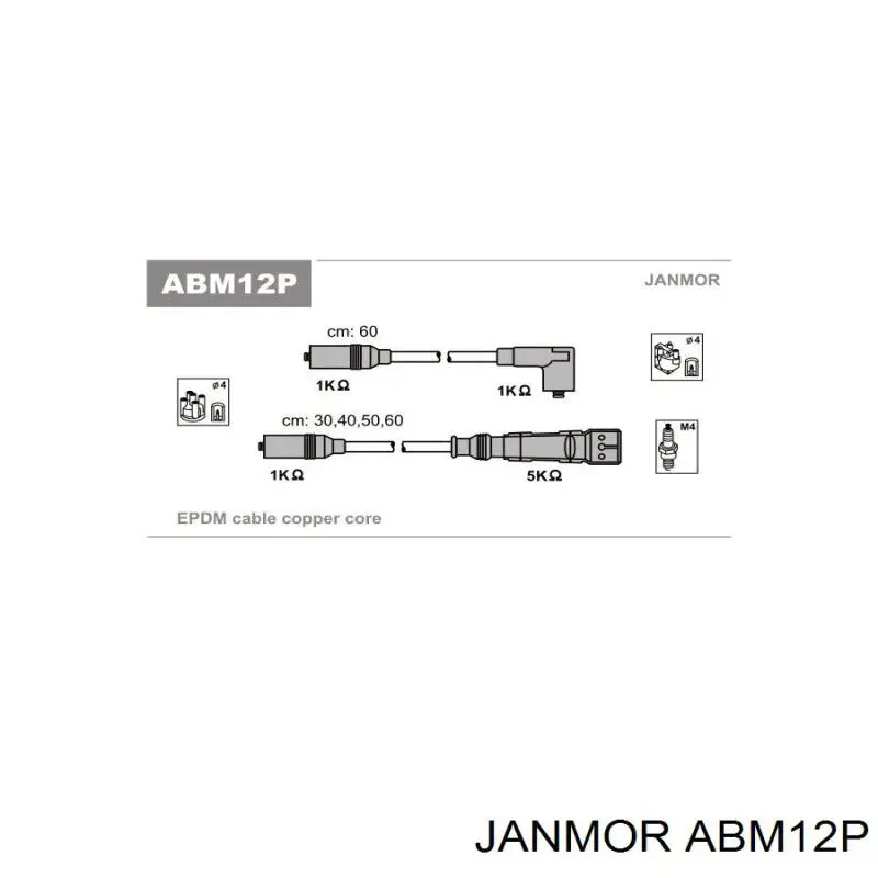 Juego de cables de bujias Janmor ABM12P precio, desde 41,31 EUR