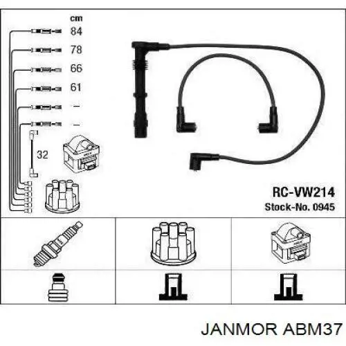 ABM37 Janmor juego de cables de encendido