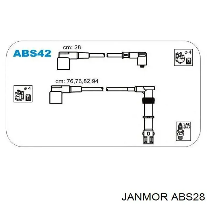 ABS28 Janmor juego de cables de encendido