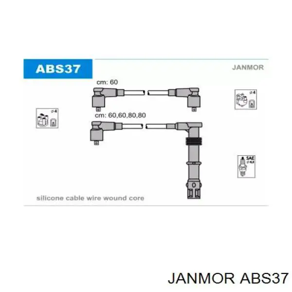 ABS37 Janmor cables de bujías