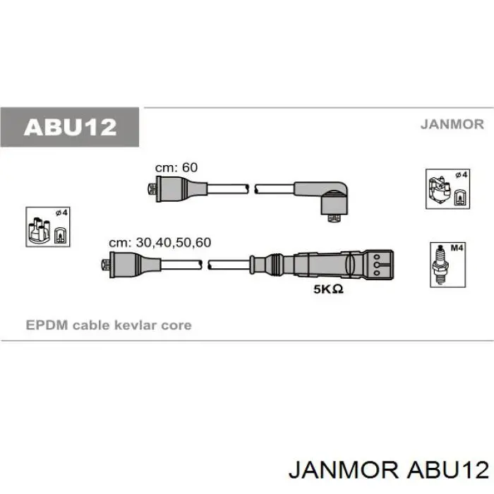 Comprar ABU12 Janmor Cable de bujía
