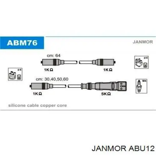 ABU12 Janmor Cables de alta tensión, juego