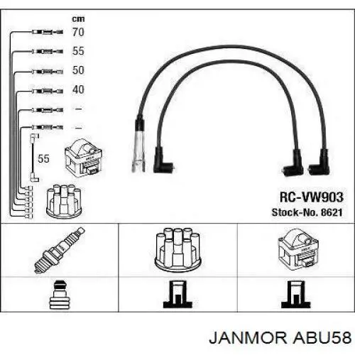 Juego de cables de encendido Janmor ABU58