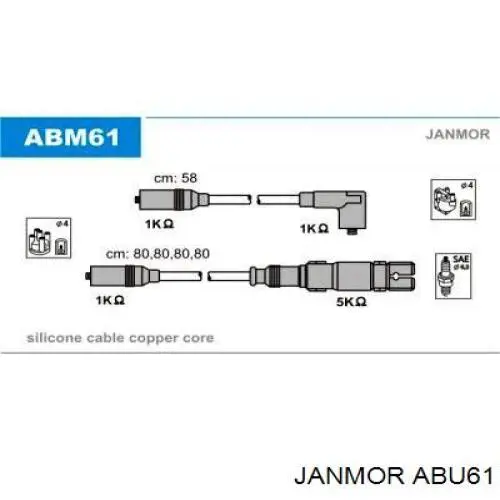 Juego de cables de encendido Janmor ABU61