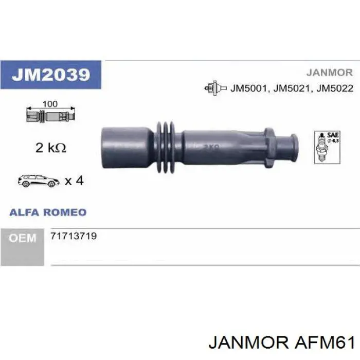 AFM61 Janmor juego de cables de encendido