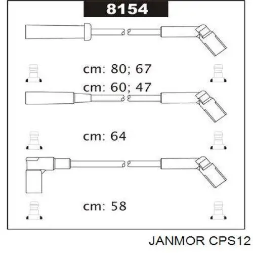 CPS12 Janmor juego de cables de encendido