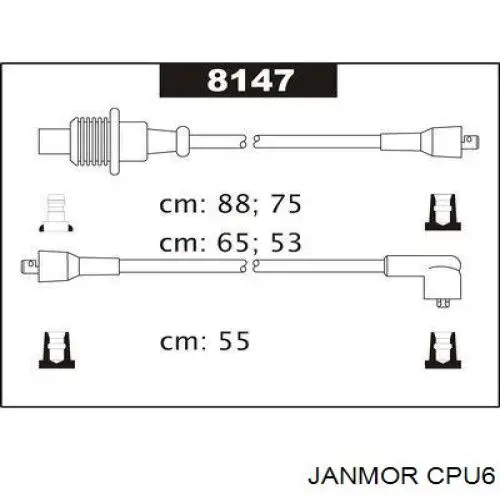 CPU6 Janmor Cables de alta tensión, juego