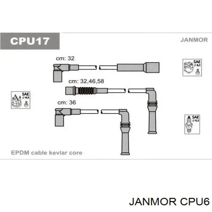 Juego de cables de bujias Janmor CPU6 precio, desde 22,40 EUR
