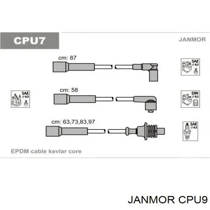 CPU9 Janmor cables de bujías