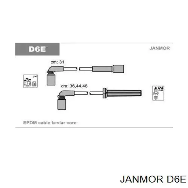 D6E Janmor Cables de alta tensión, juego