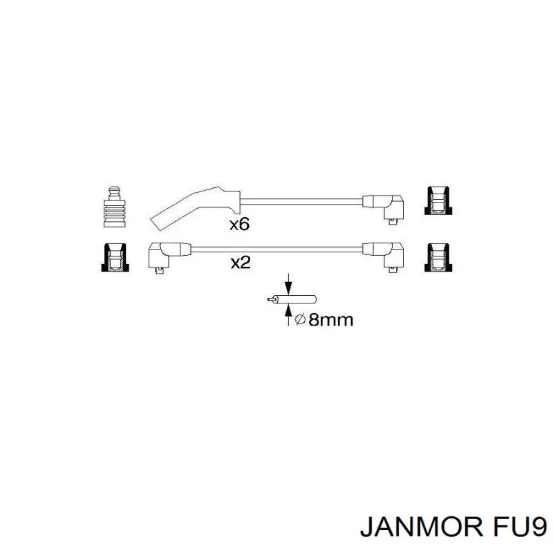 FU9 Janmor juego de cables de encendido