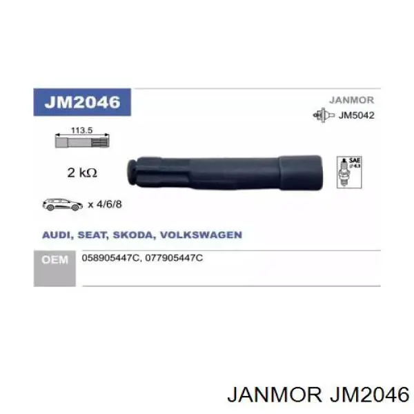 JM2046 Janmor Terminal de bujía