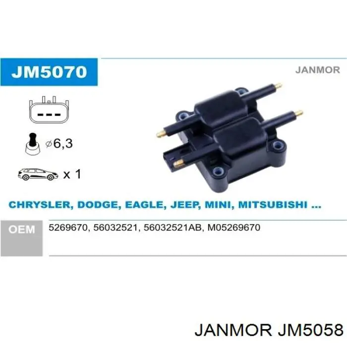 JM5058 Janmor Bobina de ignición