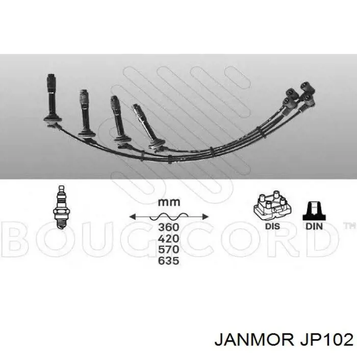 JP102 Janmor cables de bujías