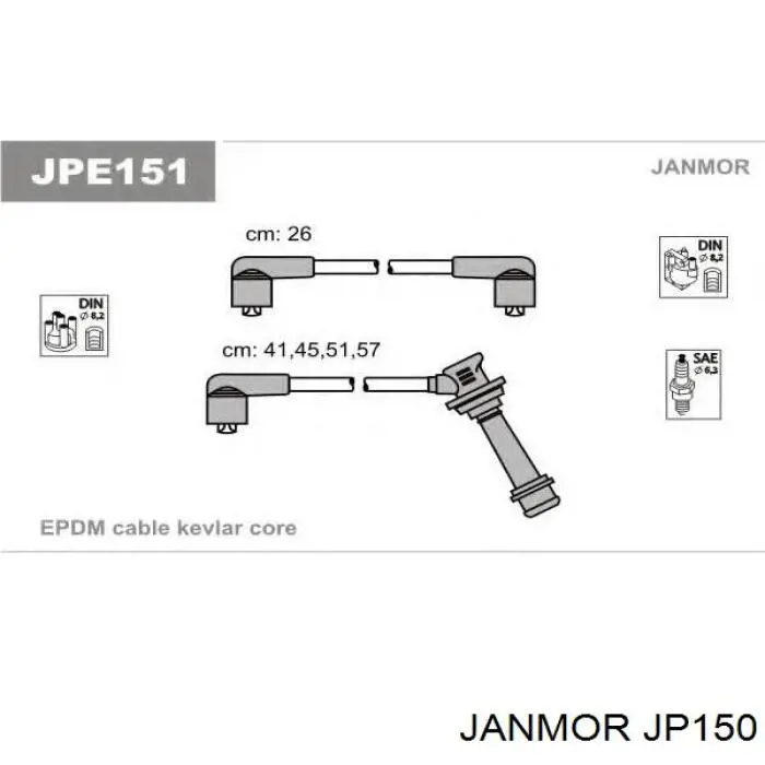 JP150 Janmor juego de cables de encendido