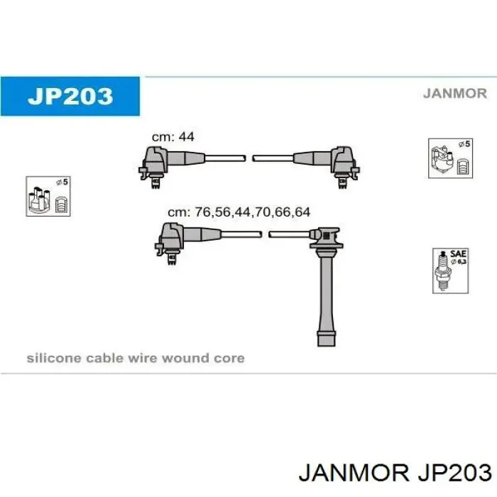 JP203 Janmor juego de cables de encendido